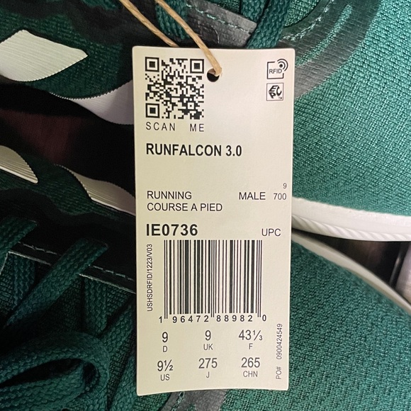 NWT Adidas Runfalcon 3.0 Collegiate Green Shoes - Picture 12 of 12